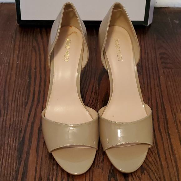 Nine West Neutral Open Toed Pumps - Picture 2 of 6